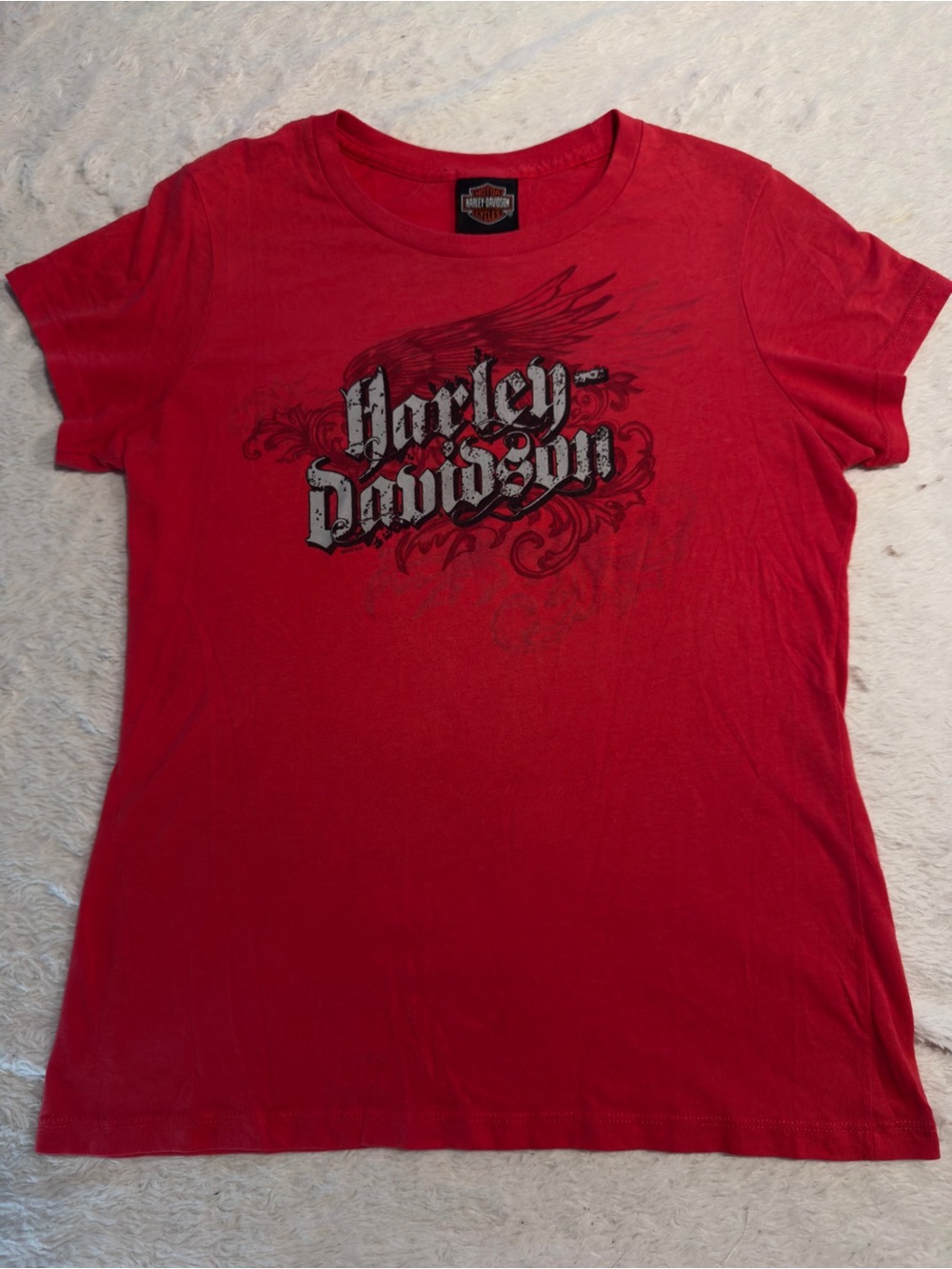 Harley‑Davidson Women's Red Short Sleeve Graphic Tee